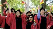 Doctoral delight: new Ph.D.s Sung Hoon Kang, Kedron Thomas, and Rheana Juno Parrenas. 