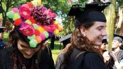 Seniors Charlotte Annie Lieberman and Zoe Tucker stood out among their more sedate fellows.