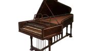 Harvard’s 1906 Dolmetsch harpsichord has two keyboards, or “manuals.”