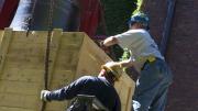 Photograph by Jim Harrison A new bell was installed yesterday in Memorial Church’s belfry.