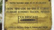 The Fulbright Economics Teaching Program’s nameplate at its campus in Ho Chi Minh City