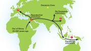 Early modern humans likely encountered Neanderthals and Denisovans after migrating from Africa approximately 50,000 years ago. 