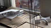 The model for “Crisscross Signal Spire,” a sculpture that will be erected in Dudley Square, Boston