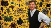 Adams in front of his 2015 installation, <i>Life, or Something Like It.</i>