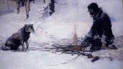 Frank E. Schoonover&rsquo;s vision of the Yukon illustrated Jack London&rsquo;s story &ldquo;To Build a Fire.&rdquo;
