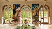 The Rose Garden loggia features more panels from <i>A Florentine Fete,</i> by Maxfield Parrish.