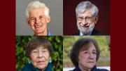 Pictured are Stephen Cook, Albert Fishlow, Helen Vendler, and Margaret Kivelson