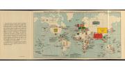 1916 world map showing populations and actual areas occupied by various countries