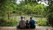 People enjoying a wildlife sanctuary 