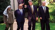 Bill Clinton with Yasser Arafat, King Hussein, and Benjamin Netanyahu, October 1, 1996, at the White House