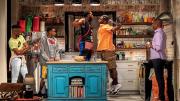 The cast of "The Hot Wing King"
