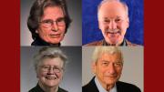 Head shots of the four Centennial Medalists: Lotte Bailyn, John Hutchinson, Marvin Kalb, and Margaret McIntosh