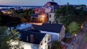 Aerial view of historic downtown New Bedford buildings