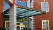 Entrance to the New Bedford Whaling Museum offers historic and contemporary architecture