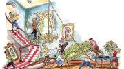Cartoon of Anne Pusey redecoration president’s house 1953