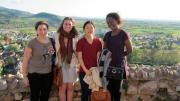 Sasha Mironov ’13, Colby Wilkason ’13, Esther Lee ’13, and Rose Nyameke ’14, members of the inaugural Harvard College Europe Program class, at Staufen, a town near Freiburg, Germany