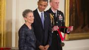Natalie Zemon Davis with the president