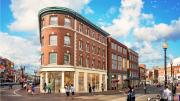 A rendering of what the Abbott Building will look like as part of "The Collection at Harvard"