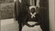 An early 1900s photograph of two people who worked for the family of Theodore Roosevelt's mother, Martha Bulloch, in Roswell, Georgia