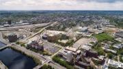 An aerial view with a photo simulation of the enterprise research campus as expected to be built