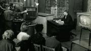 Professor J.O. Brew teaching “Primitive Technology,” the first presentation of the Commission on Extension Courses to be telecast by WGBH, during 1956-1957.