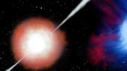 Gas jets punch out of the collapsing star and blast into space, producing gamma rays that can be detected billions of light years away.  