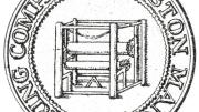 The seal of the Boston Manufacturing Company (circa 1814) emphasizes the company’s power loom.
