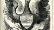 A December 1864 John Tenniel illustration for <em>Punch,</em> depicting the miraculously reelected Lincoln as “The  Federal Phoenix,” while his country, the Constitution, and habeas corpus go up in flames