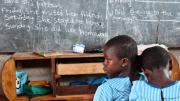 Boatong William's Class 2-level students at Christ is the Answer Preparatory School are encouraged to speak English inside and outside the classroom.