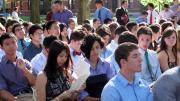 President Drew Faust urged students to step out—even far out—of their normal comfort zones.