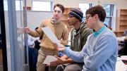From left: course assistant Ben Adlam, Kendall Sidberry, and Vladimir Bok 