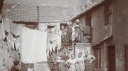 <i>Social Settlements: Great Britain, Scotland. Glasgow. “Queen Margaret College Settlement”: Queen Margaret College Settlement, Anderston, Glasgow, Scotland: Rear Tenements, Clyde St.,</i> c. 1908. Gelatin silver print.