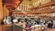 The interior of Ozawa Hall during a performance