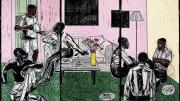A panel from <i>Untitled</i> (1998/2007), by Kerry James Marshall, at the Harvard Art Museums 