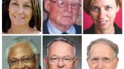 Top row from left: Teresita Alvarez-Bjelland, F. Gorham Brigham, and Deborah Gelin. Bottom row from left: Joseph K. Hurd Jr., John Paul Kennedy, and Michael G. Yamin