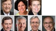 Top row from left: Stephen W. Baird , Deborah Kaufman Goldfine, and Stacie J. Kerrigan. Bottom row from left: Ralph A. Mariani, Daniel A. Medina, Paul E. Thornton, and Stephen C. Trivers