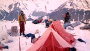Hank Abrons and Rick Millikan at Camp Two on  July 1, altitude 7,100 feet
