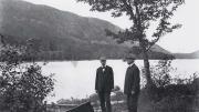 Dorr (at left) at Jordan Pond with Harvard president Charles William Eliot