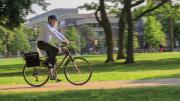 Mike Burke riding his bike in Cambridge