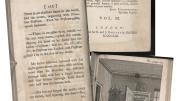 Pages from the first editions of various volumes of Laurence Sterne’s novel The Life and Opinions of Tristram Shandy, Gentleman, dating from 1759 to 176