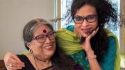 Nabaneeta and Nandana Dev Sen embracing in 2018