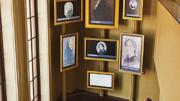 Portraits and exhibits inside the visitor's center illustrate Jewish Colonial history