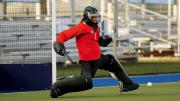 Ellie Shahbo blocking a shot during practice