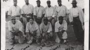 Team photo, Boston Tigers in 1940, Arthur Augustus “Fats” Johnson at far right 