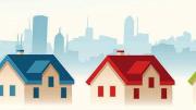 Illustration of housing outside a central city