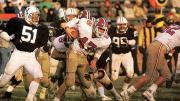 November 21,1987—Harvard beats Yale in a 14-10 cliffhanger to take the Ivy League title.