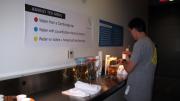 The "Amanzi" setup included regular water, iodine-flavored water, and honeybush-flavored iodine-treated water so testers could taste the flavor difference.