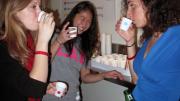 Students sip honeybush-flavored water from "Amanzi."