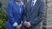 Derek Bok with Louise Richardson, Principal and Vice-Chancellor, University of St Andrews; Richardson was executive dean of the Radcliffe Institute for Advanced Study before moving to Scotland to assume her current post in 2009.