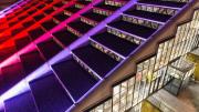 Gund Hall, the heart of the GSD campus, lighted up to celebrate the weekend’s launch events. 